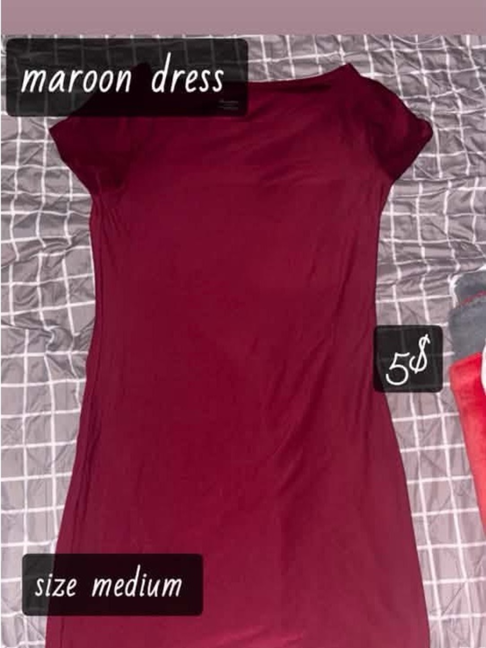 Maroon Short Sleeve Women's Dress - Classic Fit